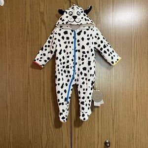 NWT Stella McCartney Baby 12 Months Spot Dalmatian Dog Faux Fur Lined Jumpsuit